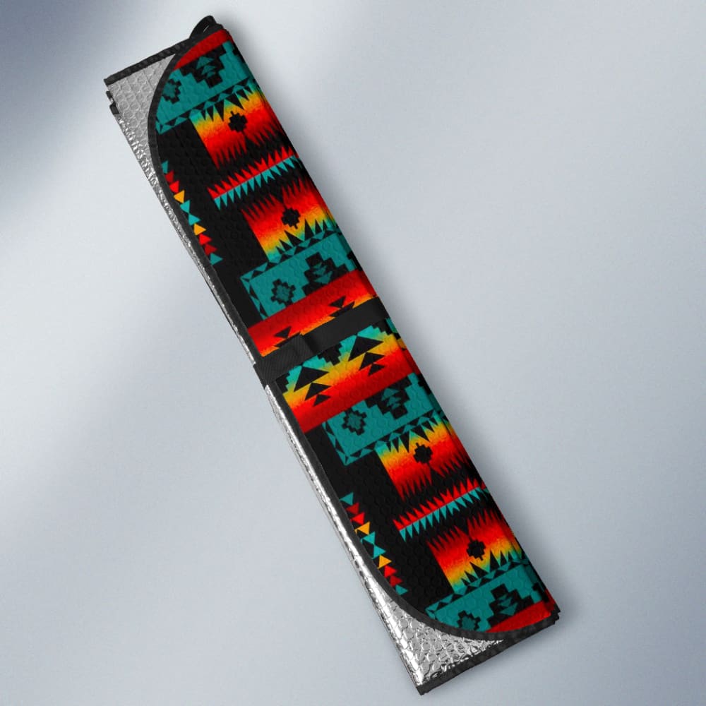Black Native Tribes Pattern American Car Auto Sun Shades