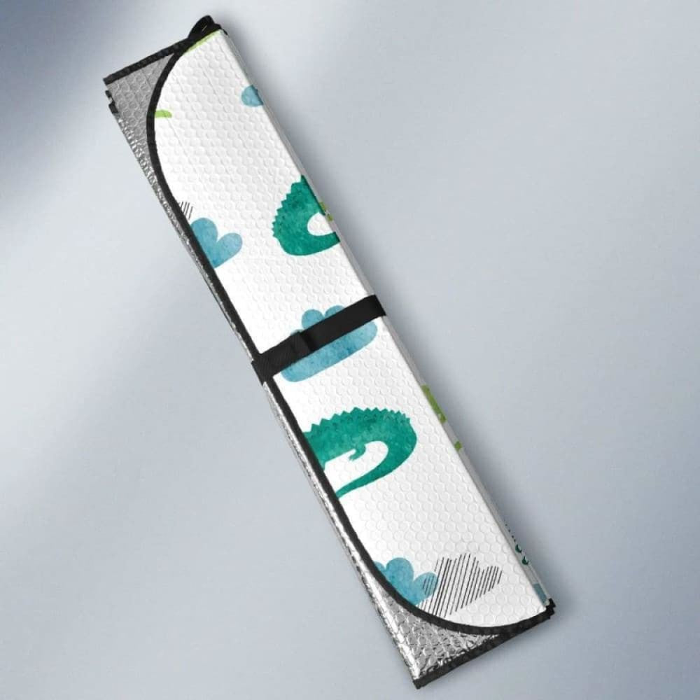Watercolor Crocodile Pattern Car Auto Sun Shades