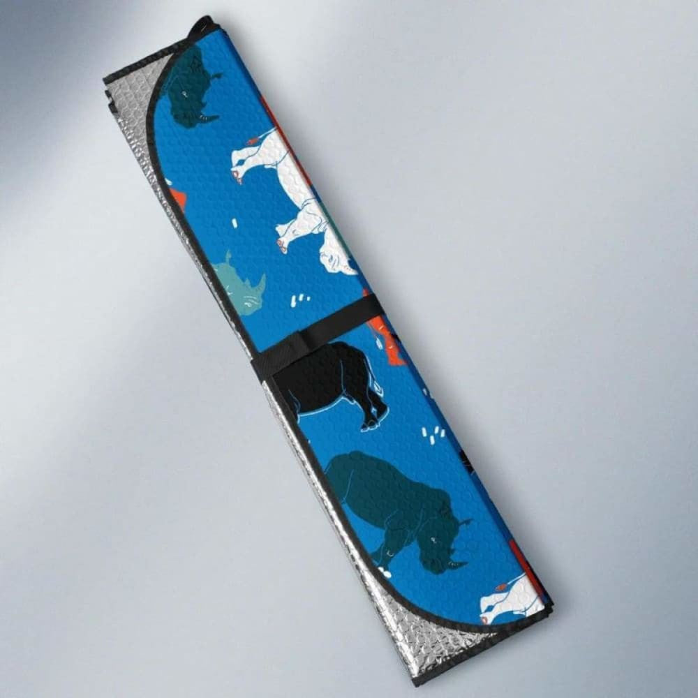 Colorful Rhino Pattern Car Auto Sun Shades