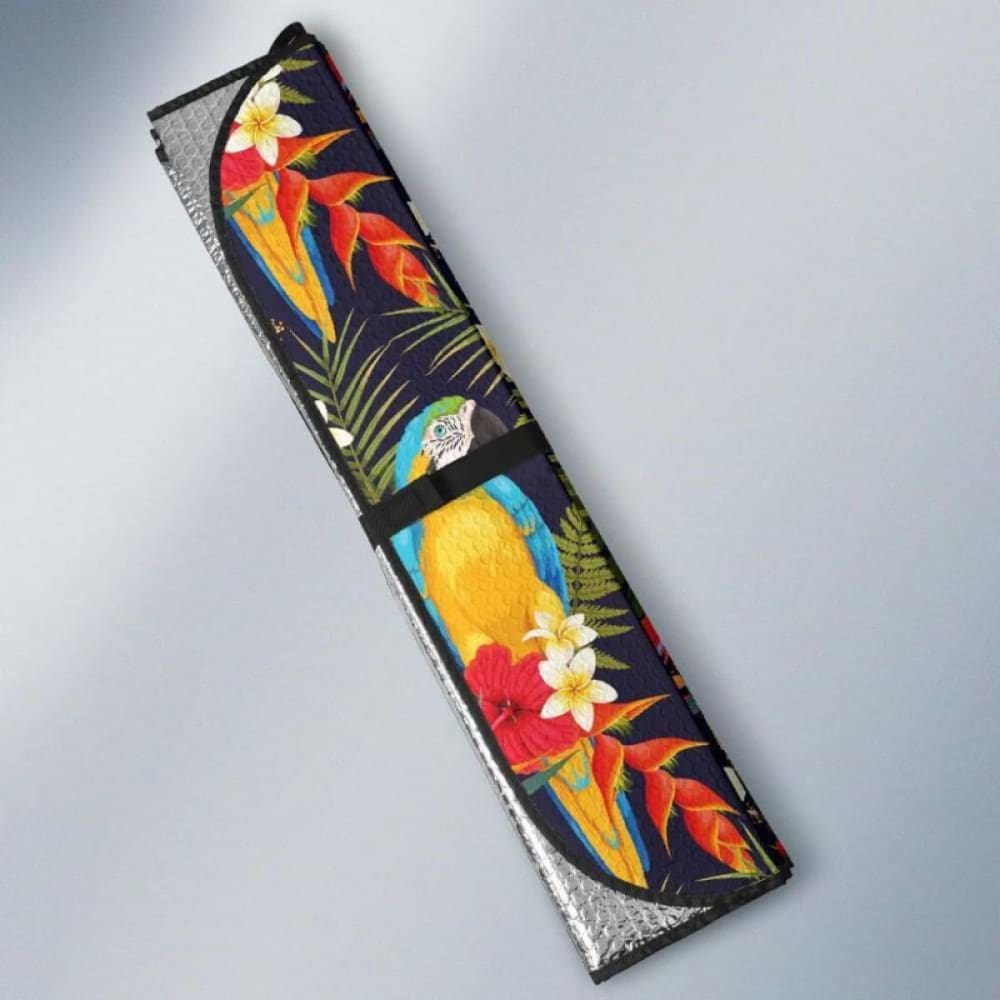 Colorful Parrot Flower Pattern Car Auto Sun Shades
