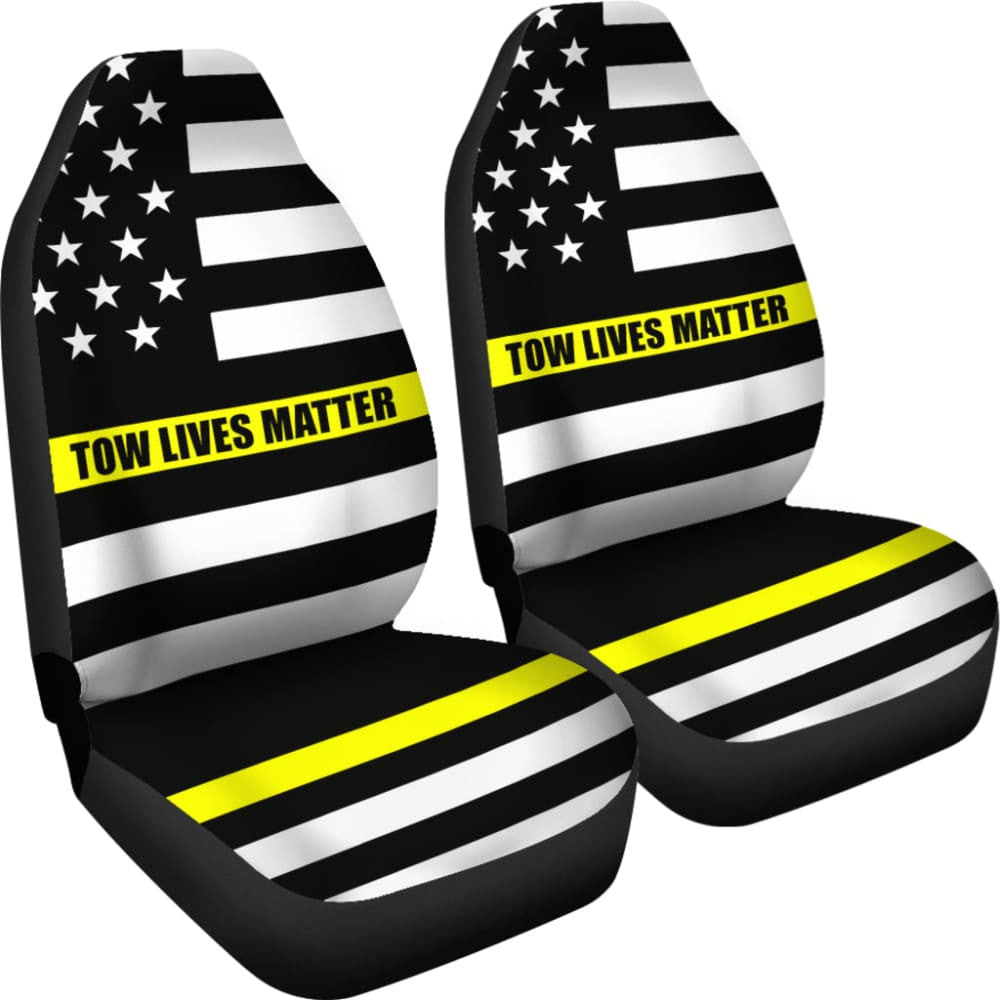 Tow Lives Matter Thin Yellow Line Car Seat Covers