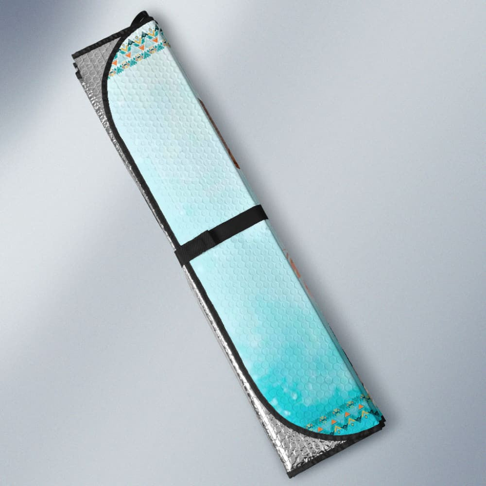 Turquoise Stay Wild Boho Skull Car Auto Sun Shades