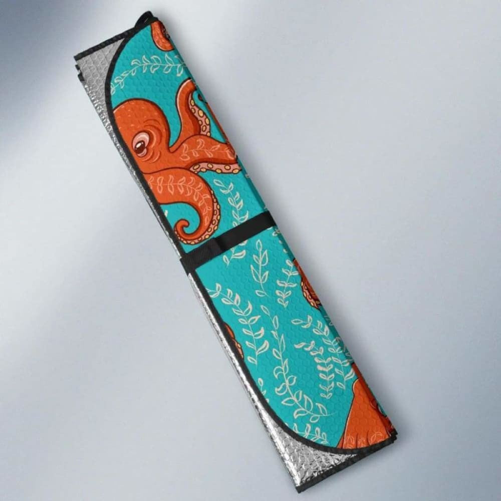 Octopus Turquoise Background Car Auto Sun Shades