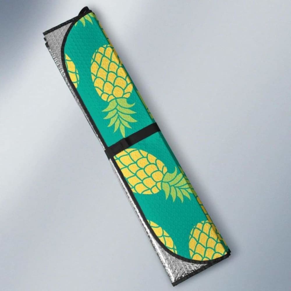 Pineapples Pattern Green Background Car Auto Sun Shades