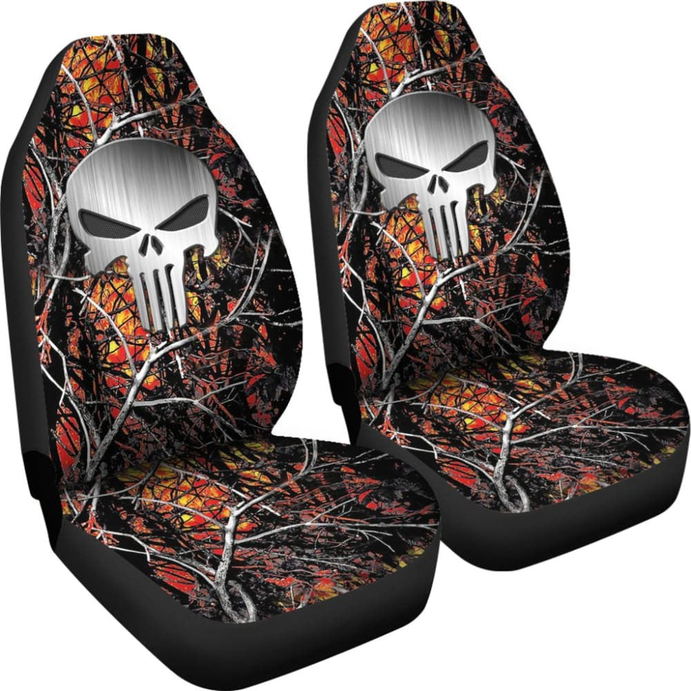 Wildfire Camouflage Punisher Custom Metallic Printed Car Seat Covers