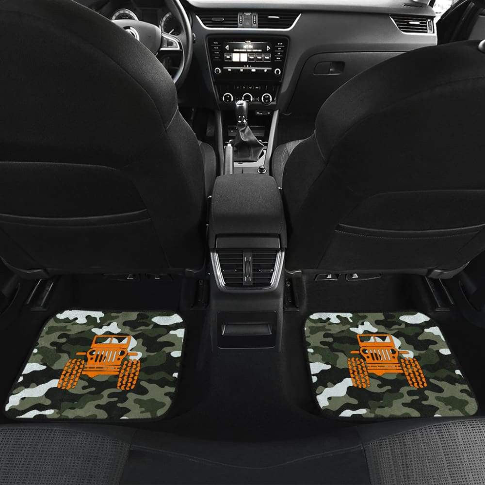 Forest Green Army Camouflage Color Pale Green Jeep Car Floor Mats