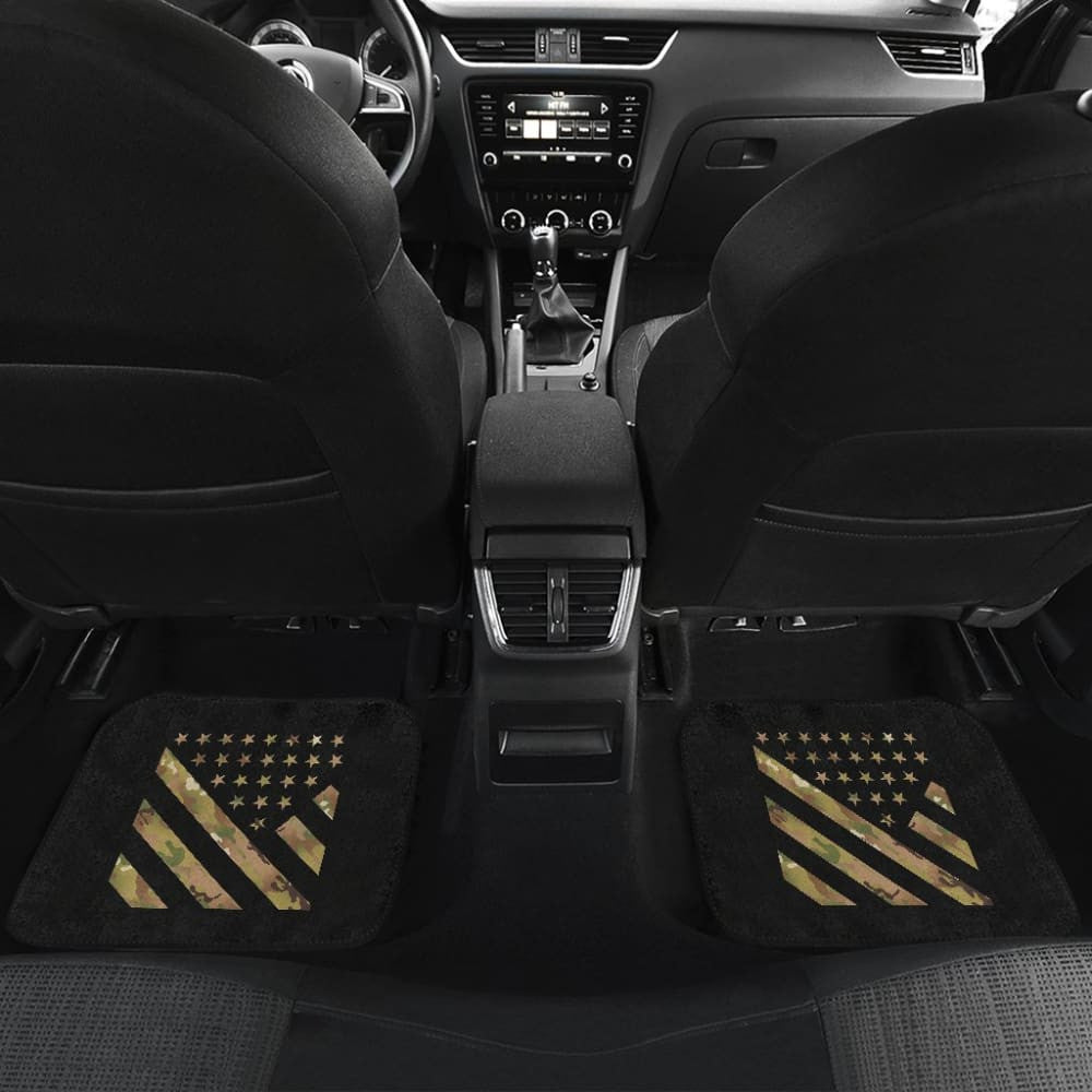 Amazing Green American Flag Stars And Stripes Car Floor Mats