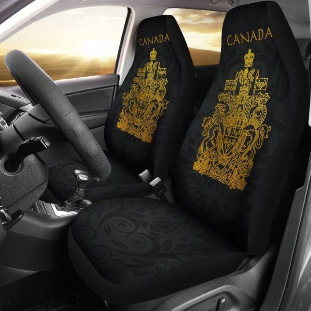 Golden Canada Coat Of Arm Car Seat Cover