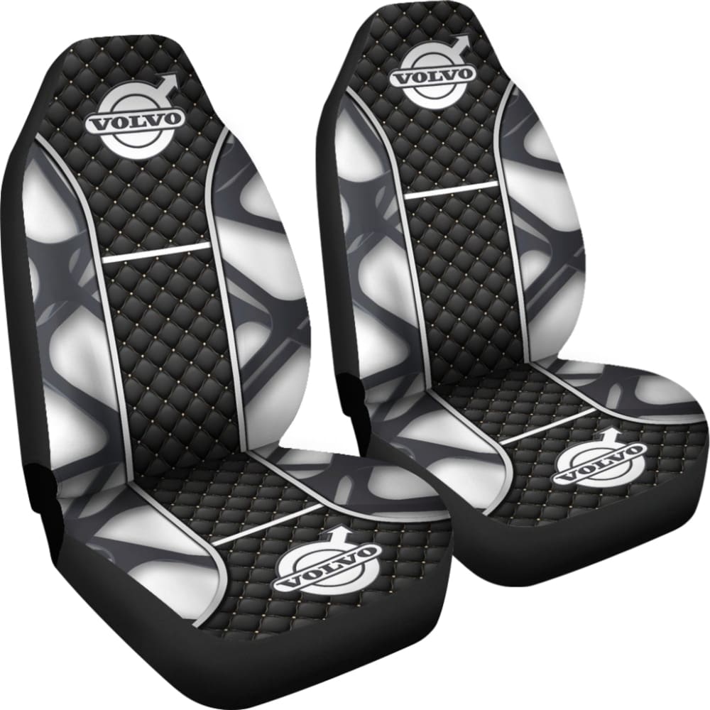Amazing Volvo Black And White Themed Printed Car Seat Covers
