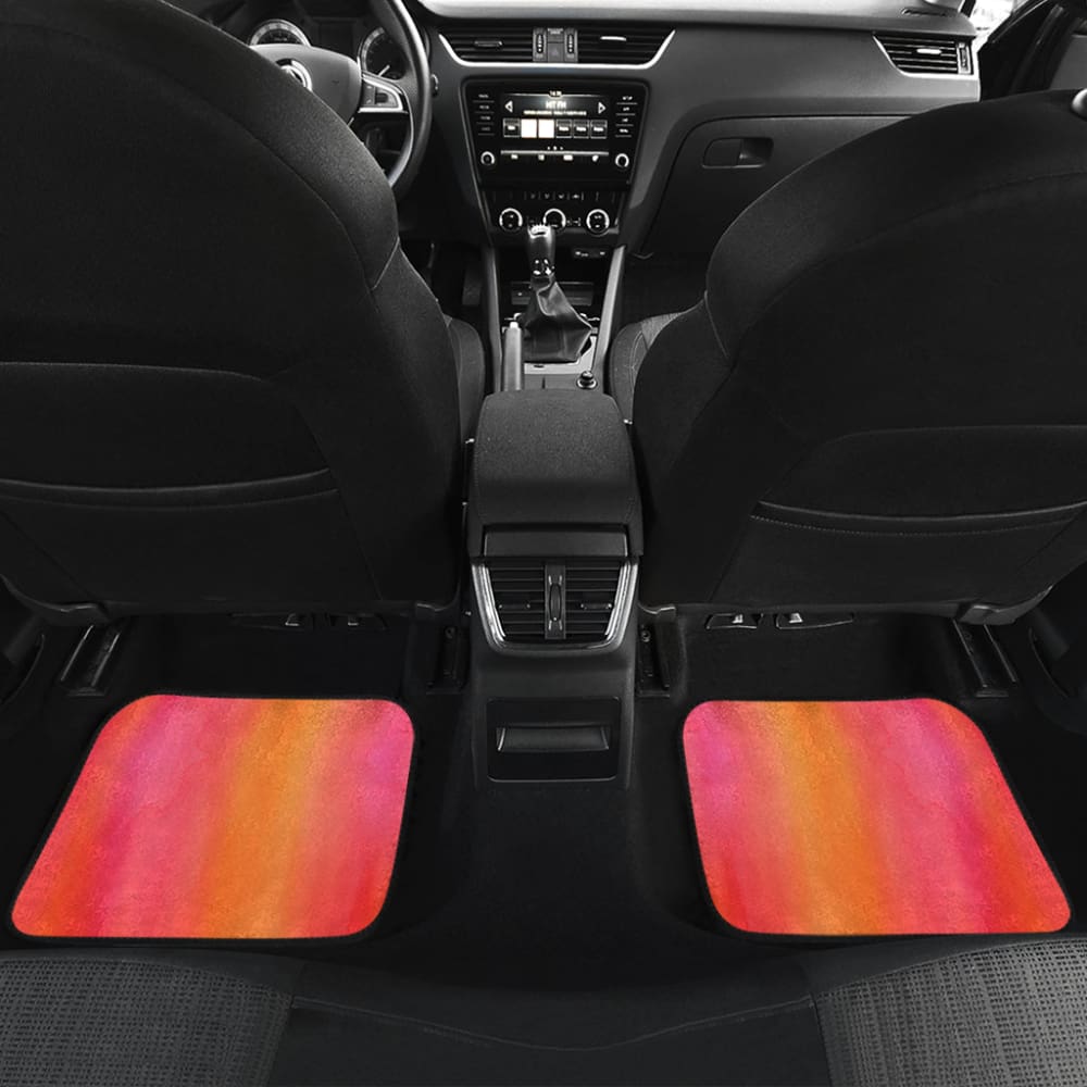 Ombre Sunset Watercolor Front And Back Car Mats