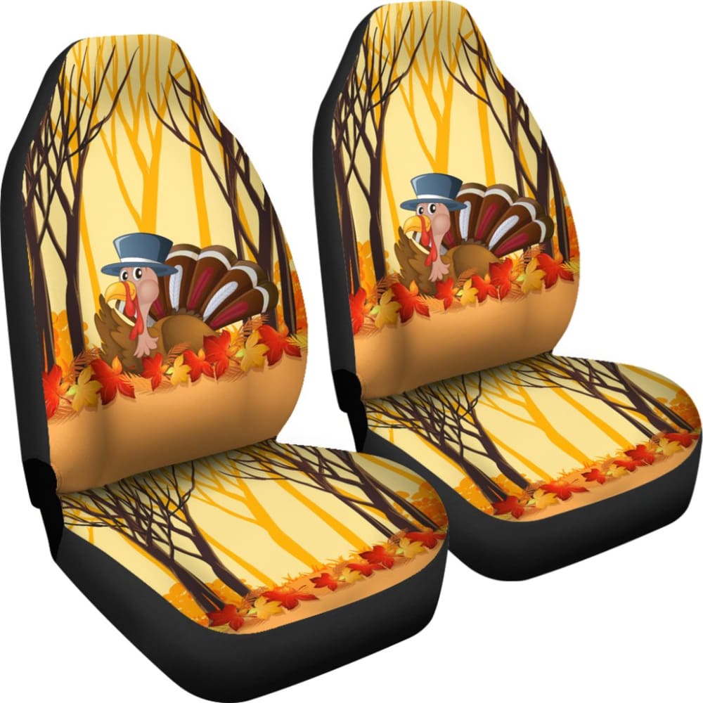 Thanksgiving Turkey In Autumn Leaves Tree Car Seat Covers