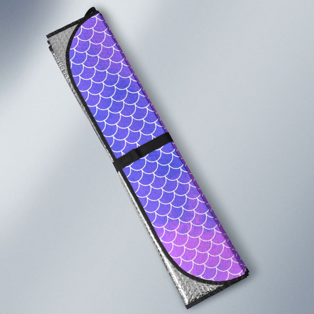 Watercolour Mermaid Scales in Purple and Blue Car Auto Sun Shades