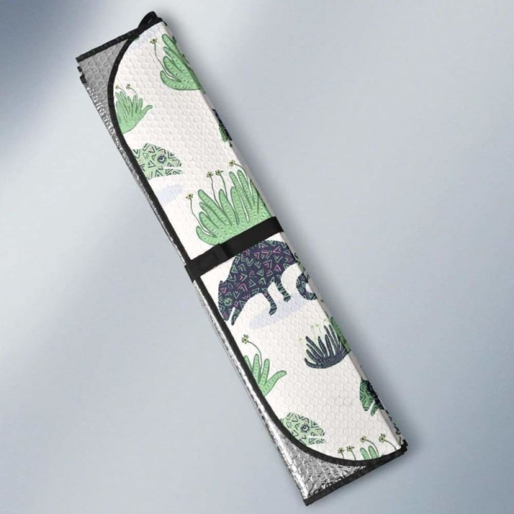 Chameleon Lizard Succulent Plant Pattern Car Auto Sun Shades