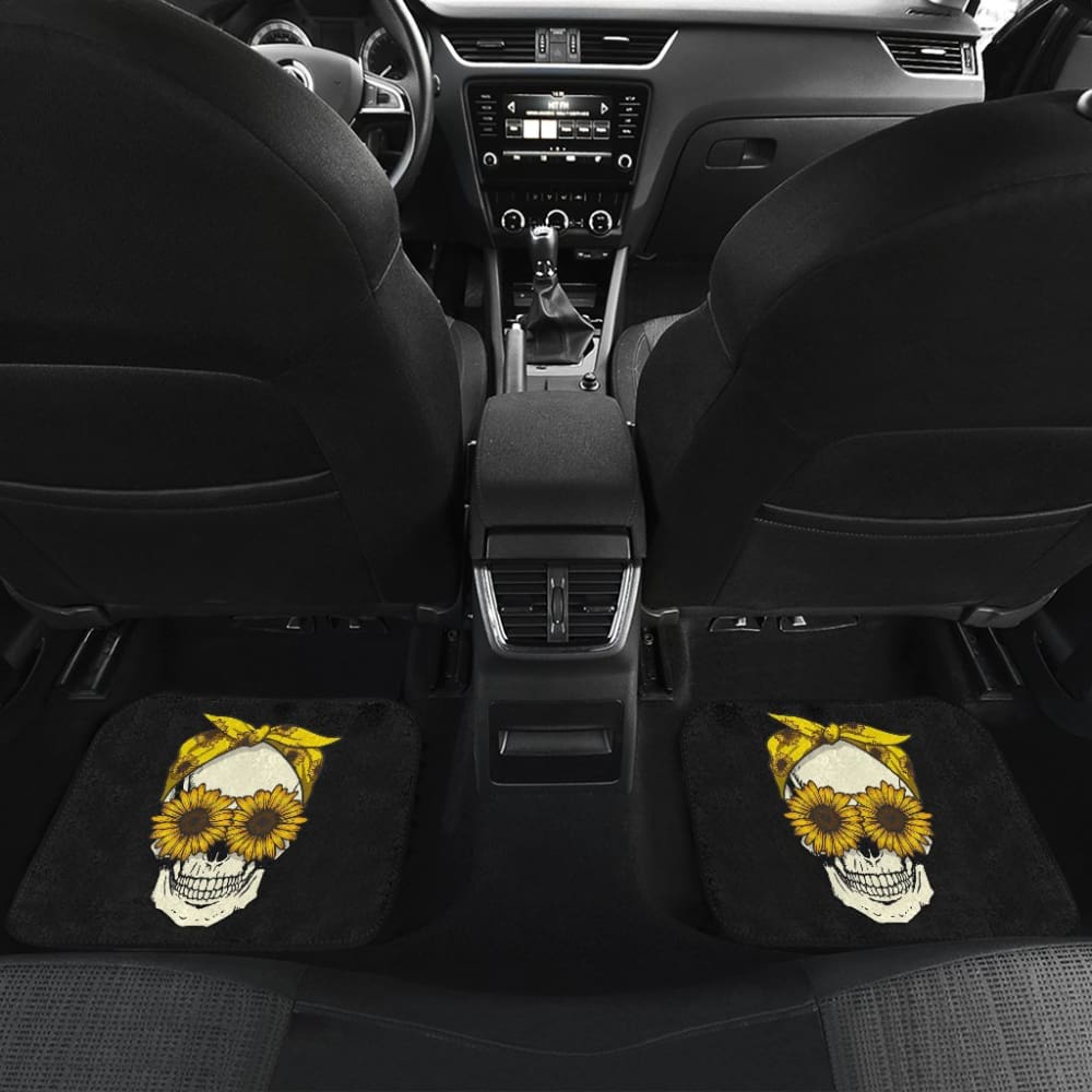 Skull Sunflower Custom Car Accessories Car Floor Mats