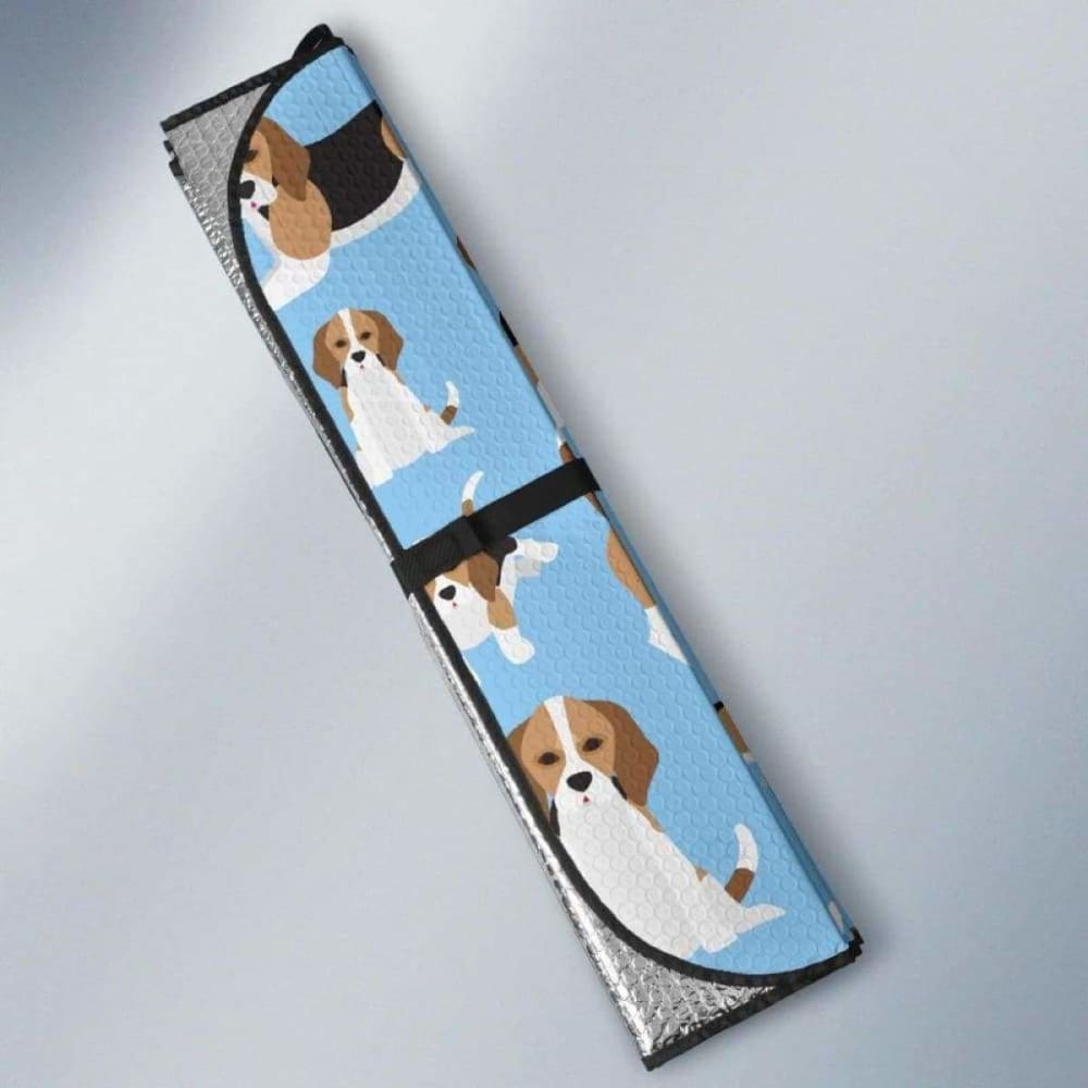 Beagle Dog Blue Background Pattern Car Auto Sun Shades