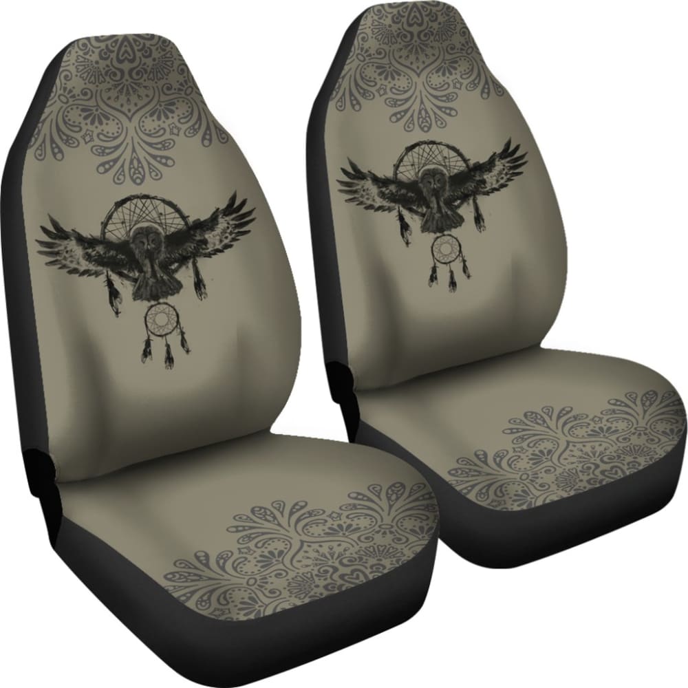 Dark Owl Dreamcatcher Native American Car Seat Covers