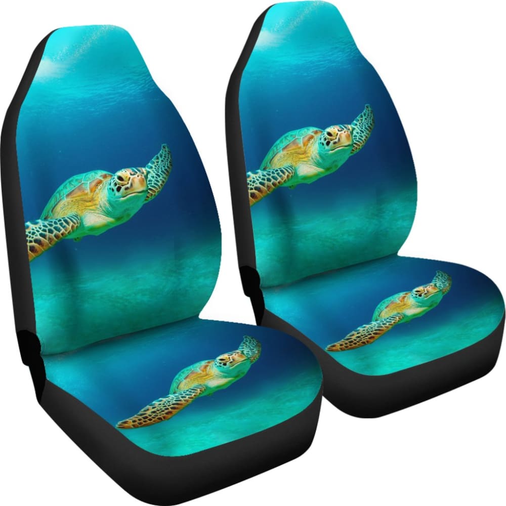 Amazing Blue Sea Turtle Car Seat Covers