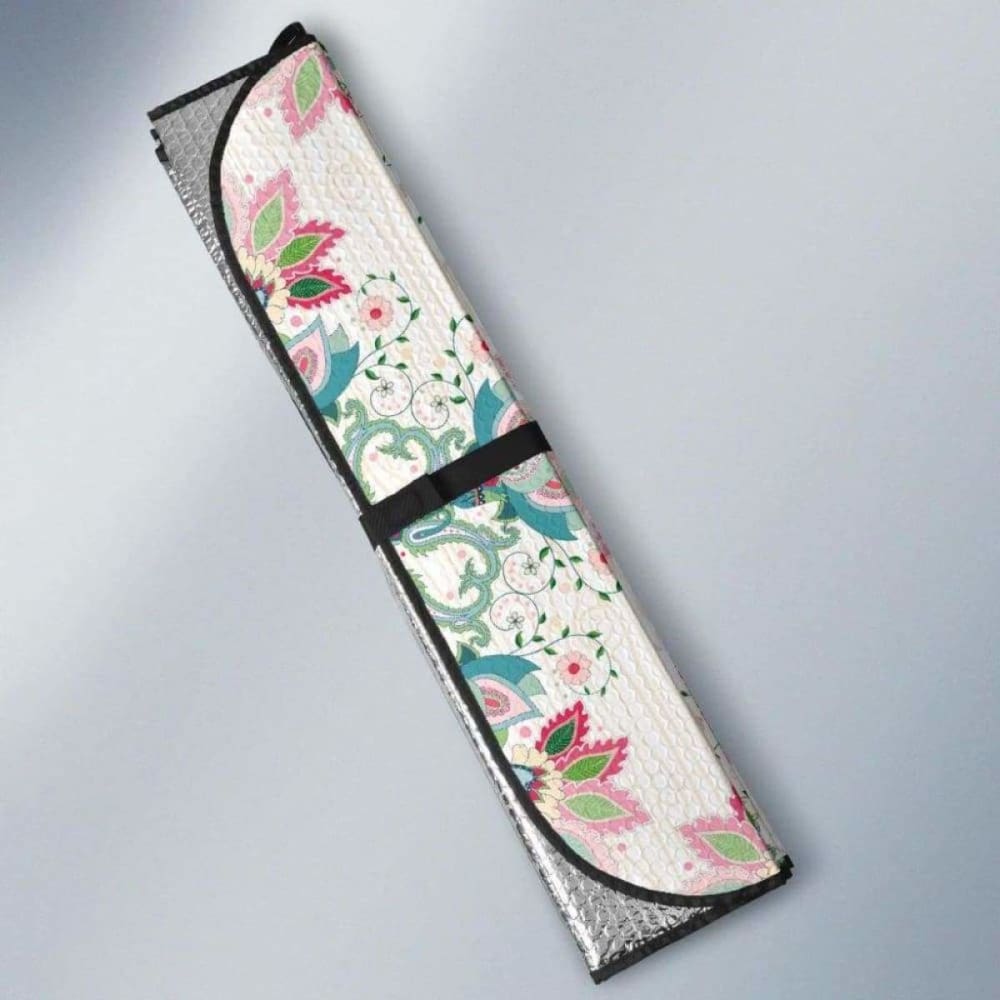 Square Floral Indian Flower Pattern Car Auto Sun Shades