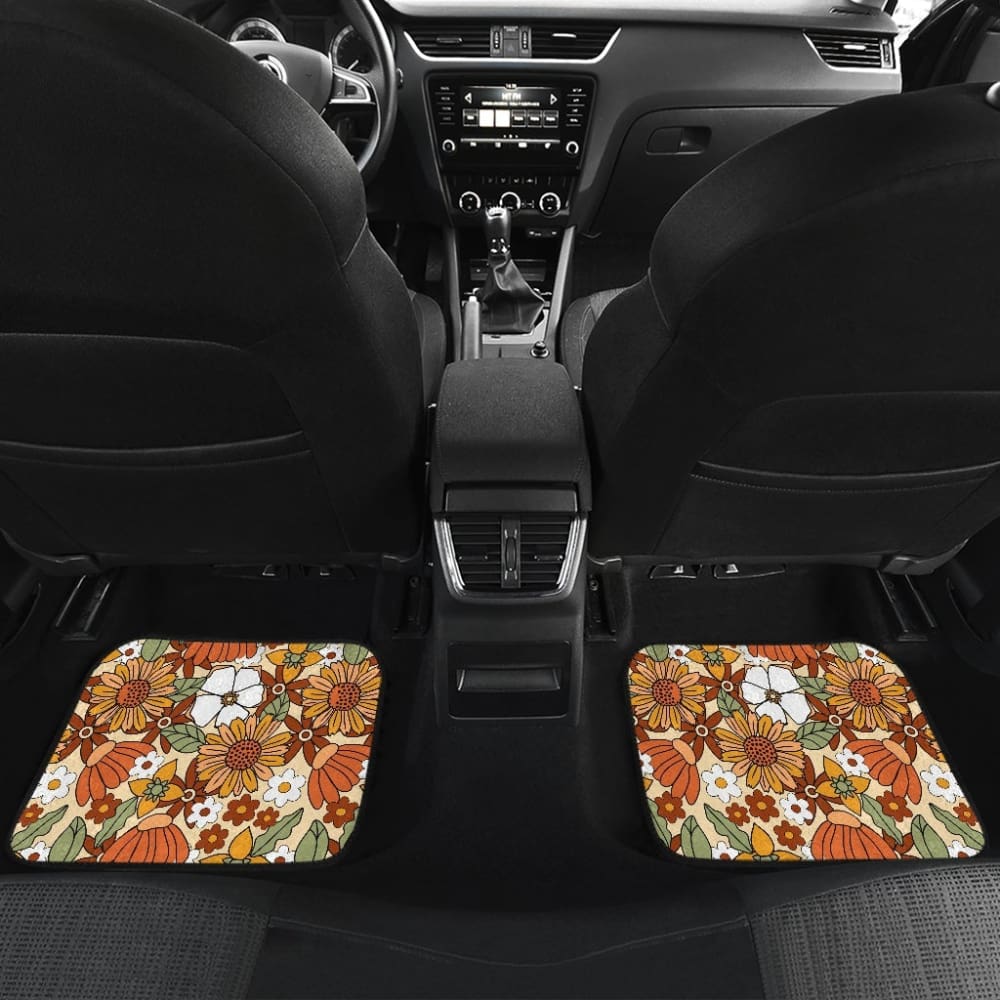 Retro Floral Mix Car Floor Mats