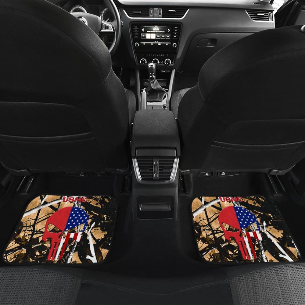Outshine Camouflage US Marine Corps Custom American Flag Punisher Car Floor Mats
