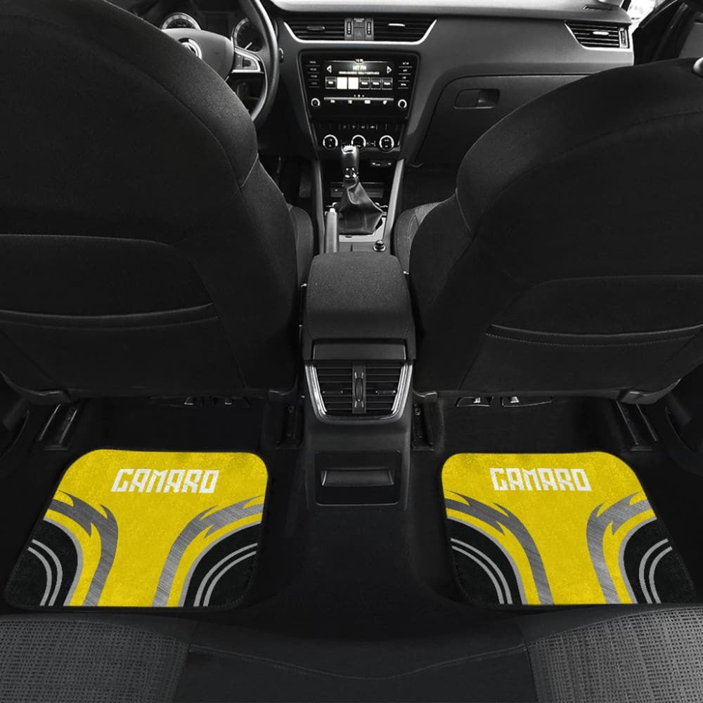 Yellow Black Camaro White Letter Car Accessories Car Floor Mats