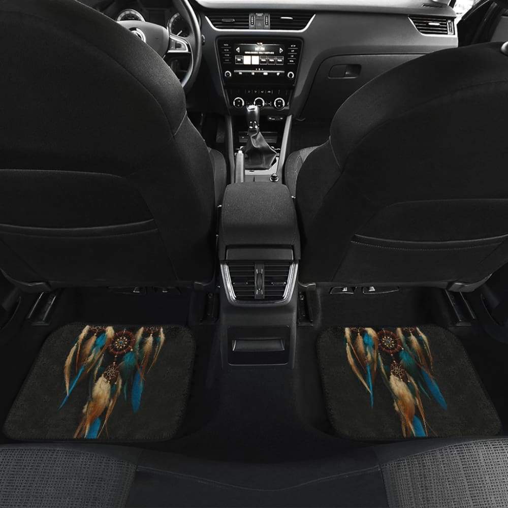 Native Dreamcatcher Blue Feather Car Floor Mats