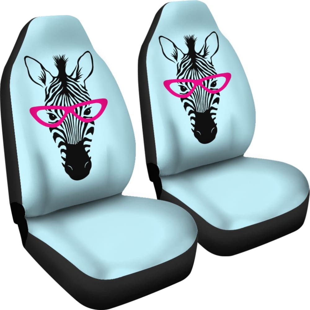 Zebra Wear Pink Glasses Car Seat Covers