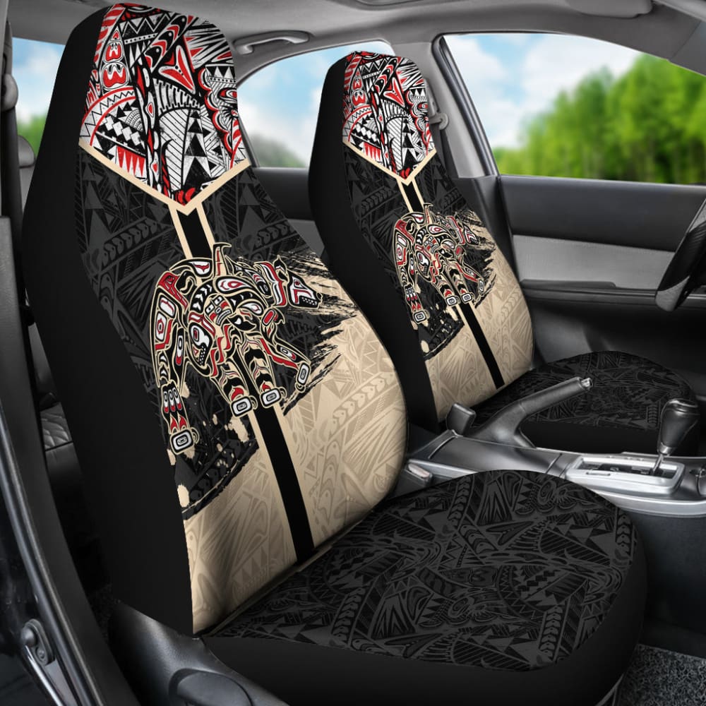 Canada Car Seat Covers Haida Bear: Strength, Healing And Power (Black)