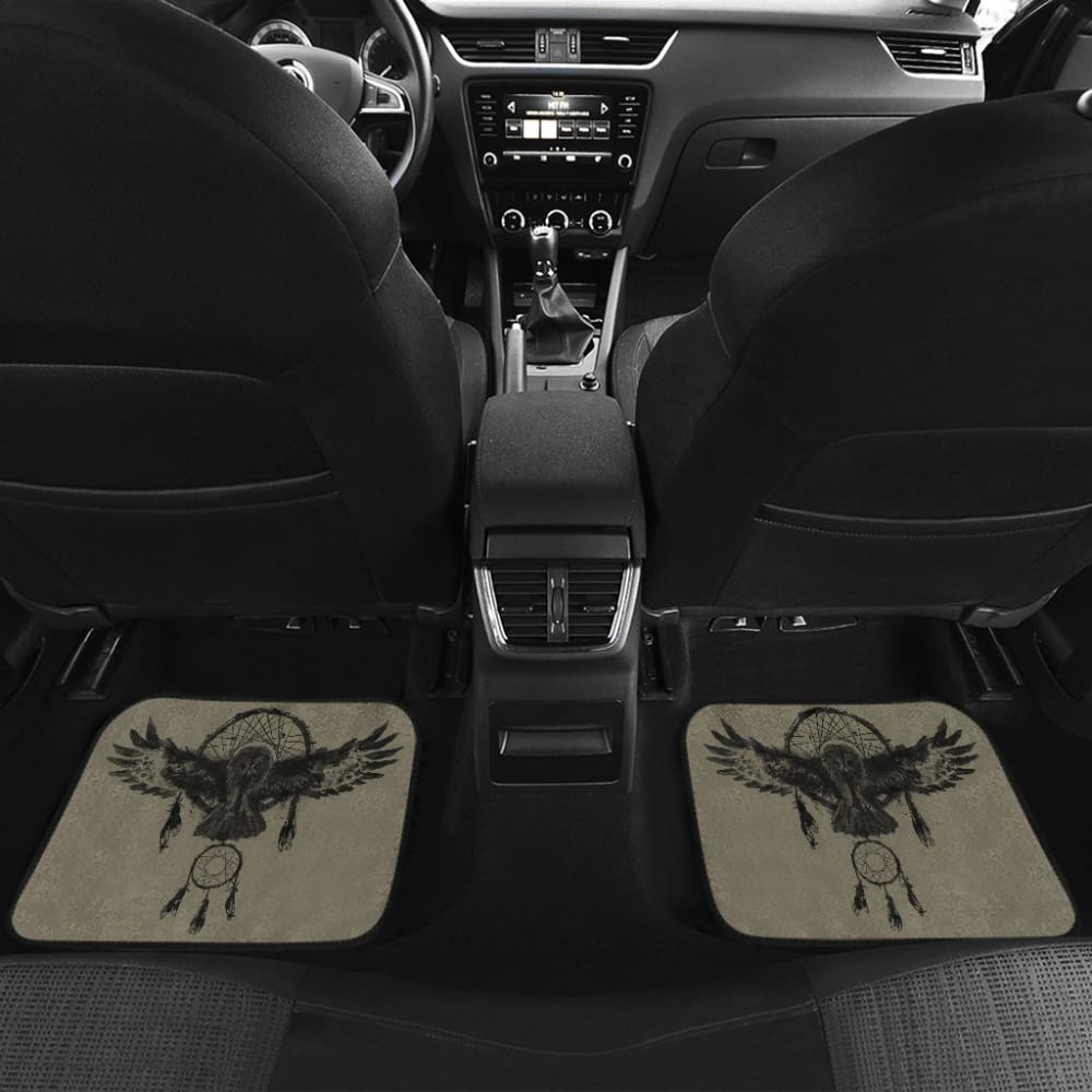 Dark Owl Dreamcatcher Native American Car Floor Mats