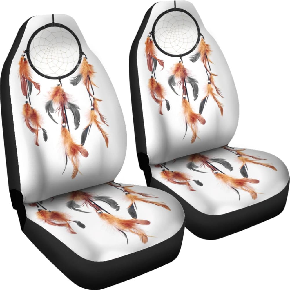 Native Dreamcatcher Orange Feather Car Seats Covers