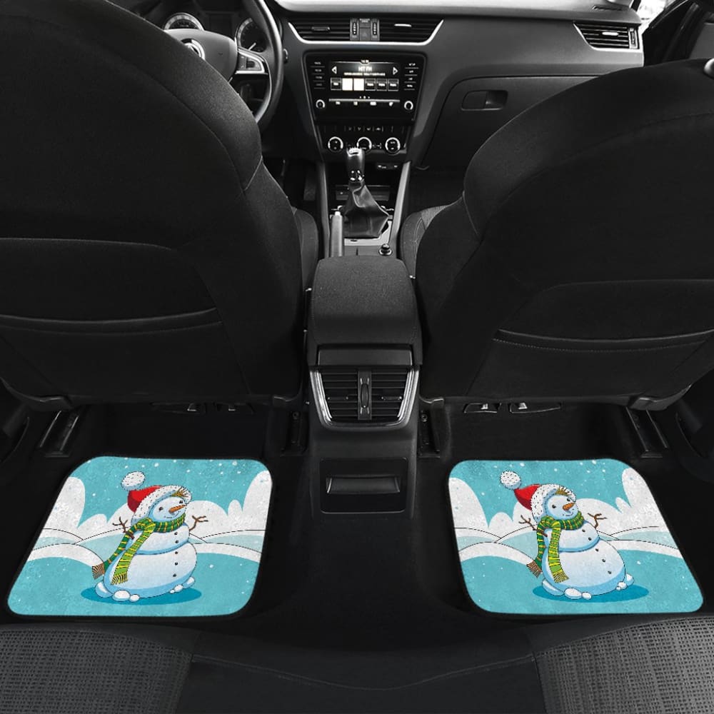 Cute Snowman Pattern Print Car Floor Mats