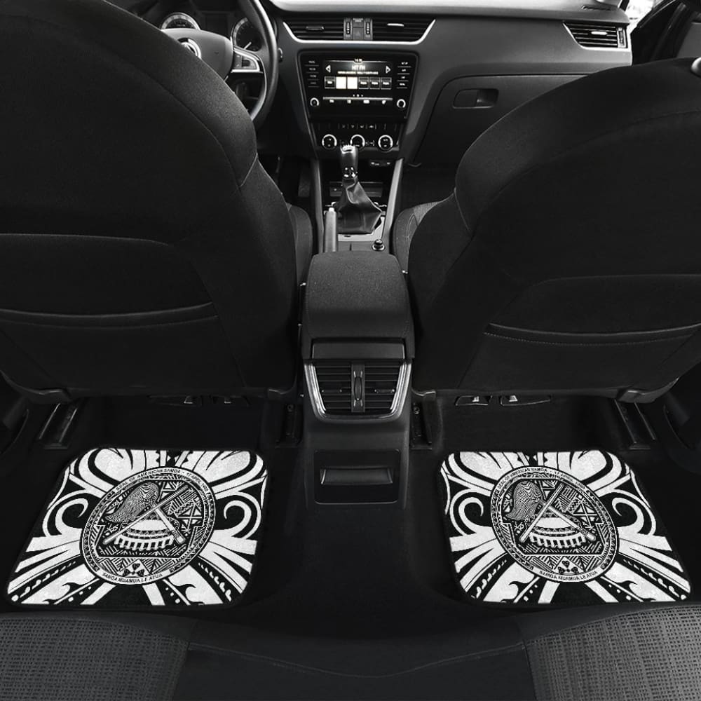 Samoa Custom Tatau White Patterns Car Floor Mats