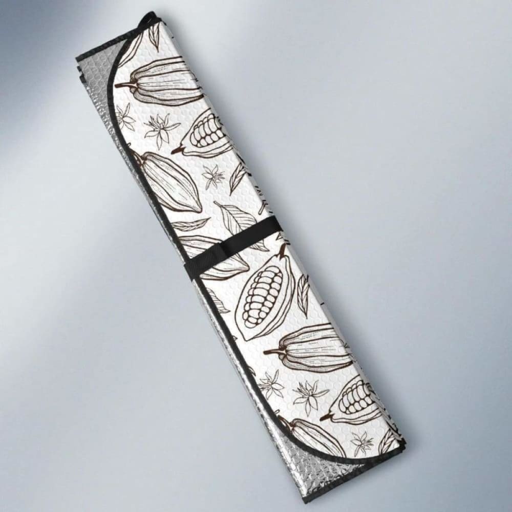 Cocoa Beans Leaves Pattern Car Auto Sun Shades