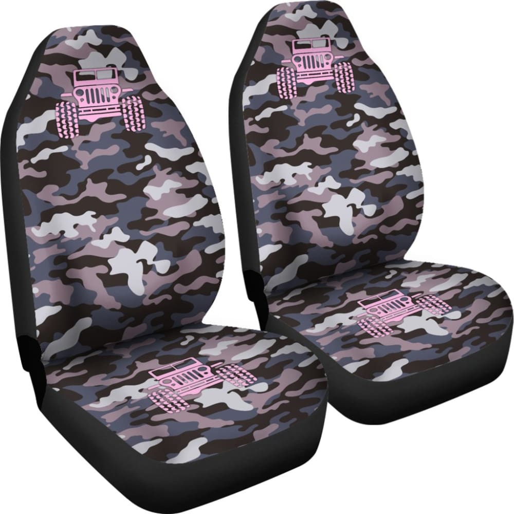 Violet Blue Camouflage Color Rosy Pink Jeep Car Seats Covers