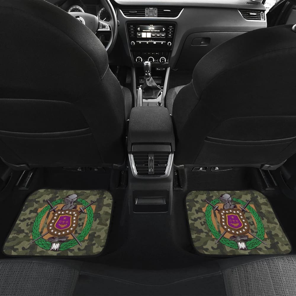 Classic Green Camouflage Omega Psi Phi Car Floor Mats