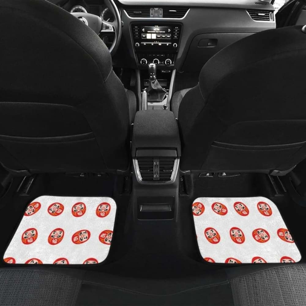 Daruma Japanese Wooden Doll Pattern Front And Back Car Mats