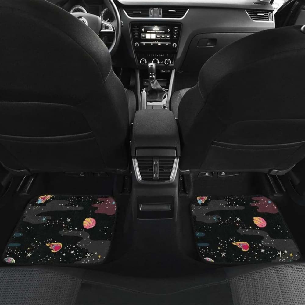 Space Pattern Front And Back Car Mats