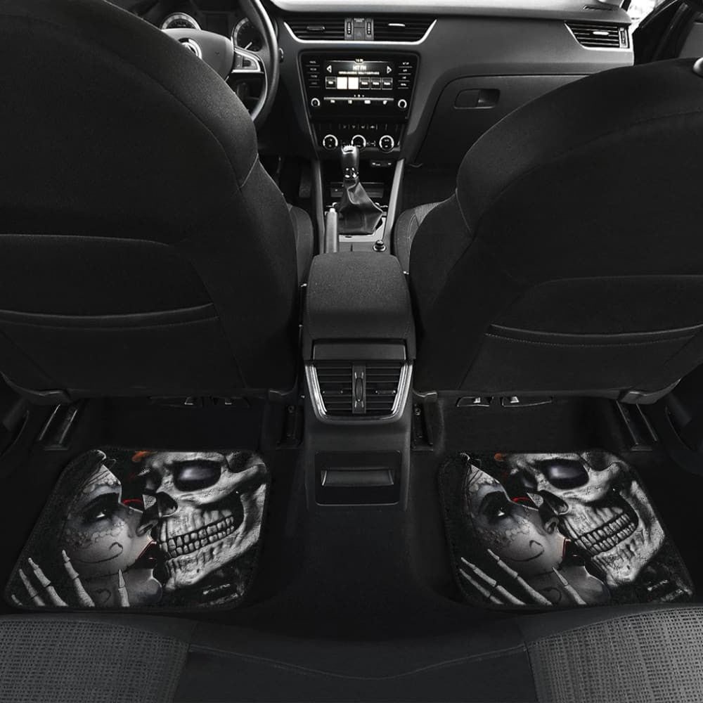 Calavera Sugar Skull King And Queen Kissing Car Floor Mats