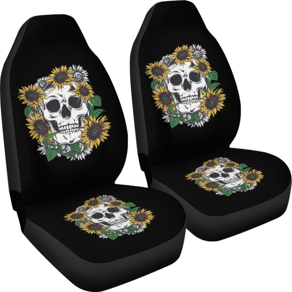 Skull Mix Sunflower Style Car Seat Covers