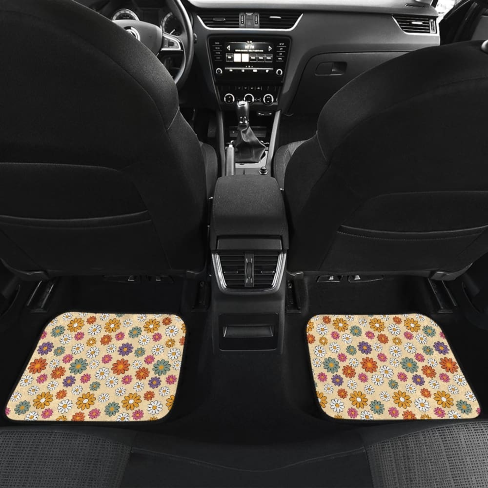 Retro Flower Mix Car Floor Mats