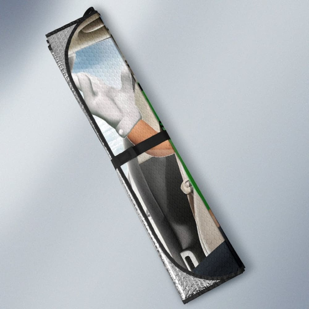 Funny M&M Chocolate Green Brown Driving Car Auto Sunshade