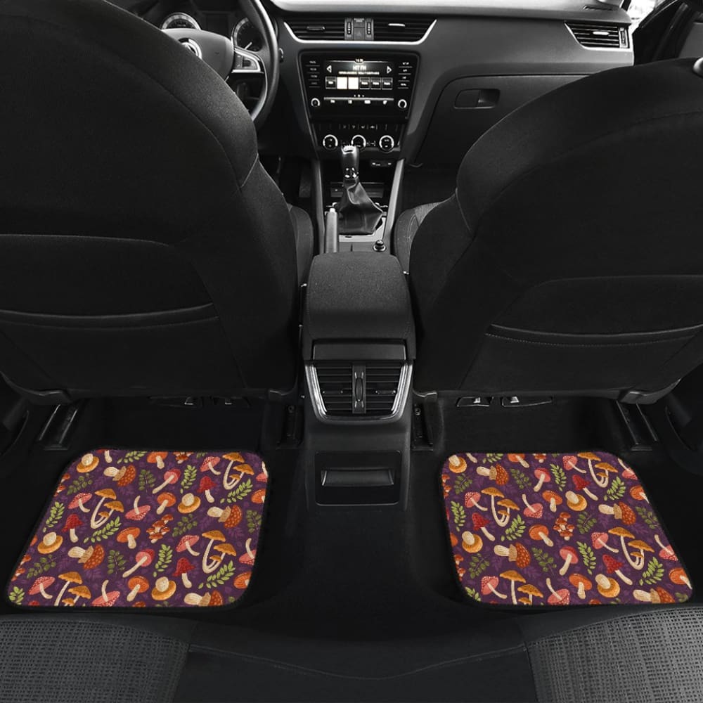 Cute Purple Mushroom Printed Car Floor Mats