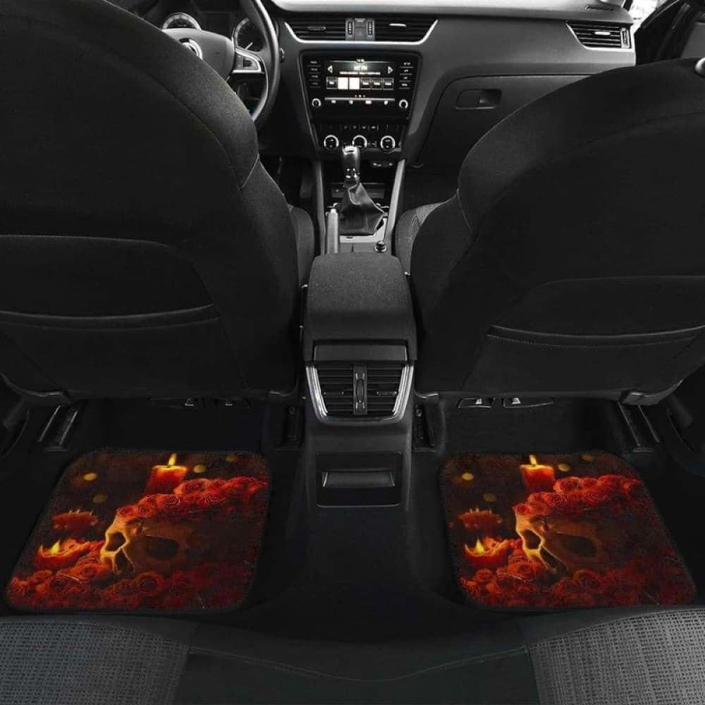 Skull Rose & Candles Car Floor Mats