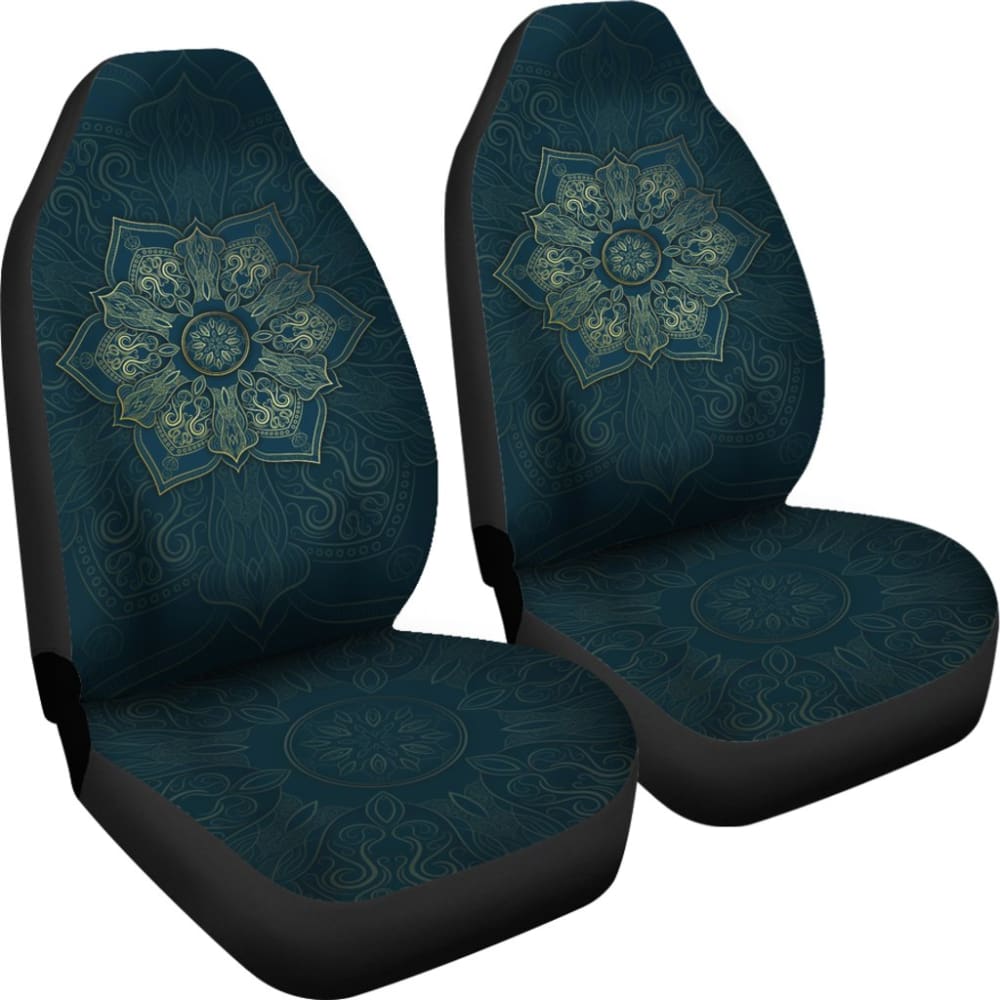 Dark Blue Mandala Star Car Seat Covers