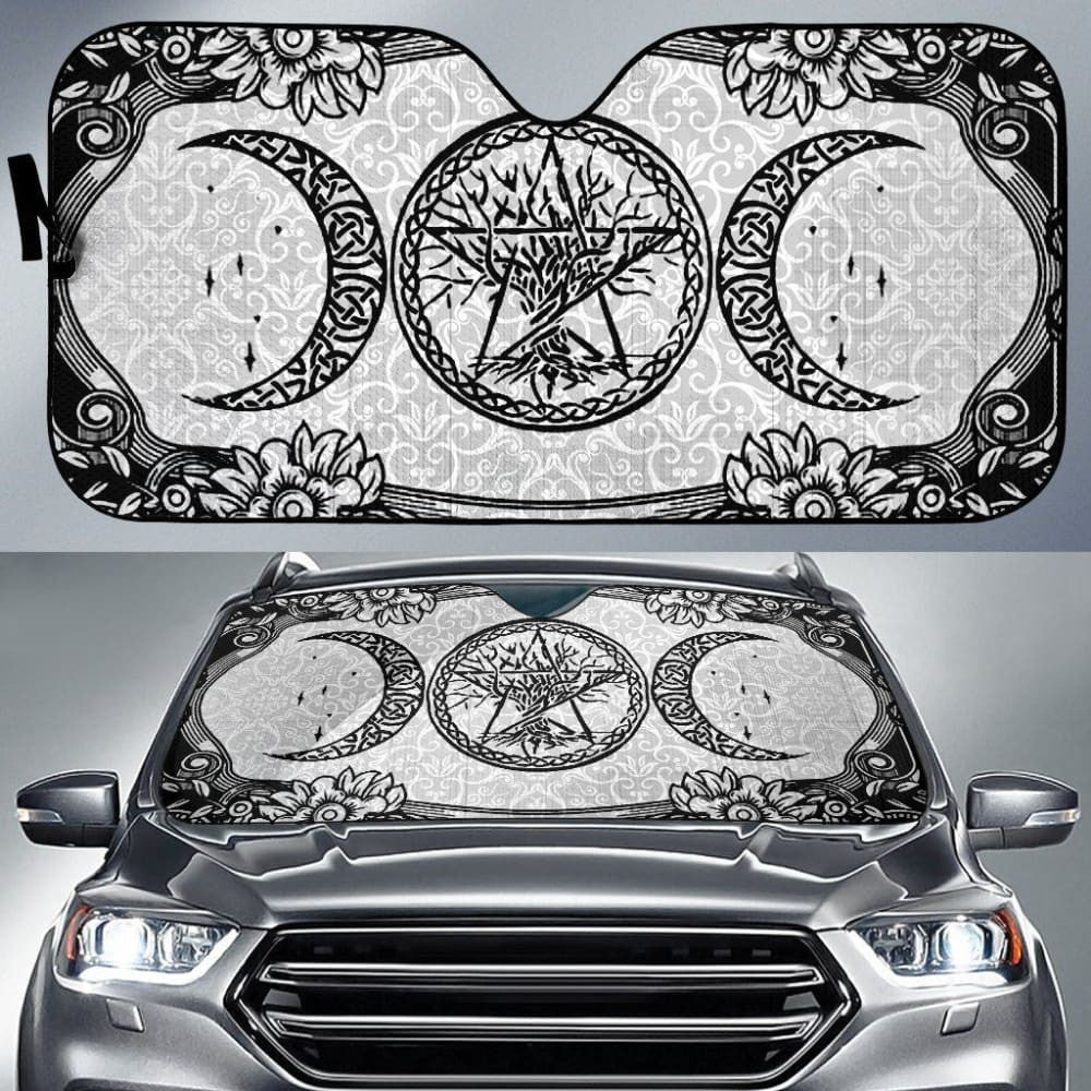 Triple Moon Wicca Auto Sun Shades