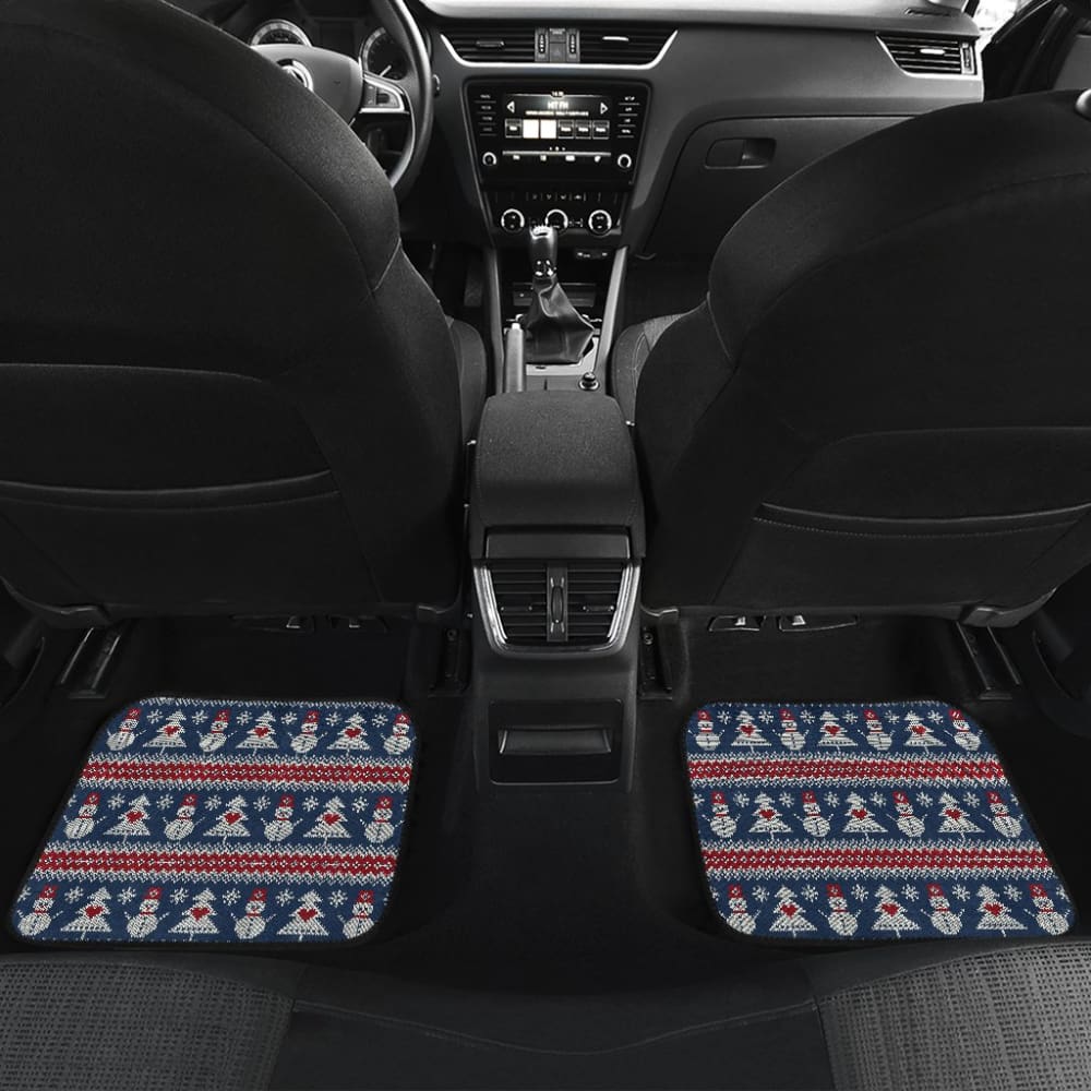 Amazing Gift Ideas Ugly Christmas Snowman Pattern Car Floor Mats