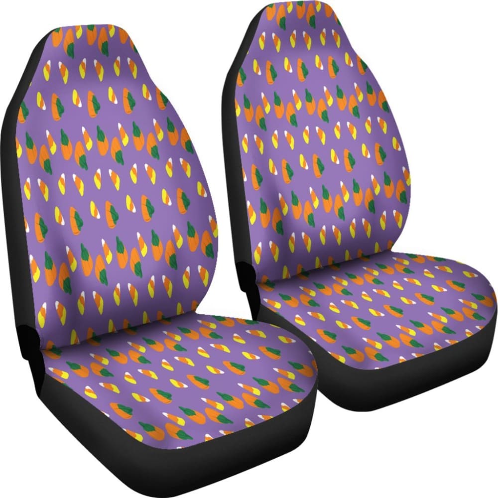 Trick Or Treat Purple Candy Corn Car Seat Covers