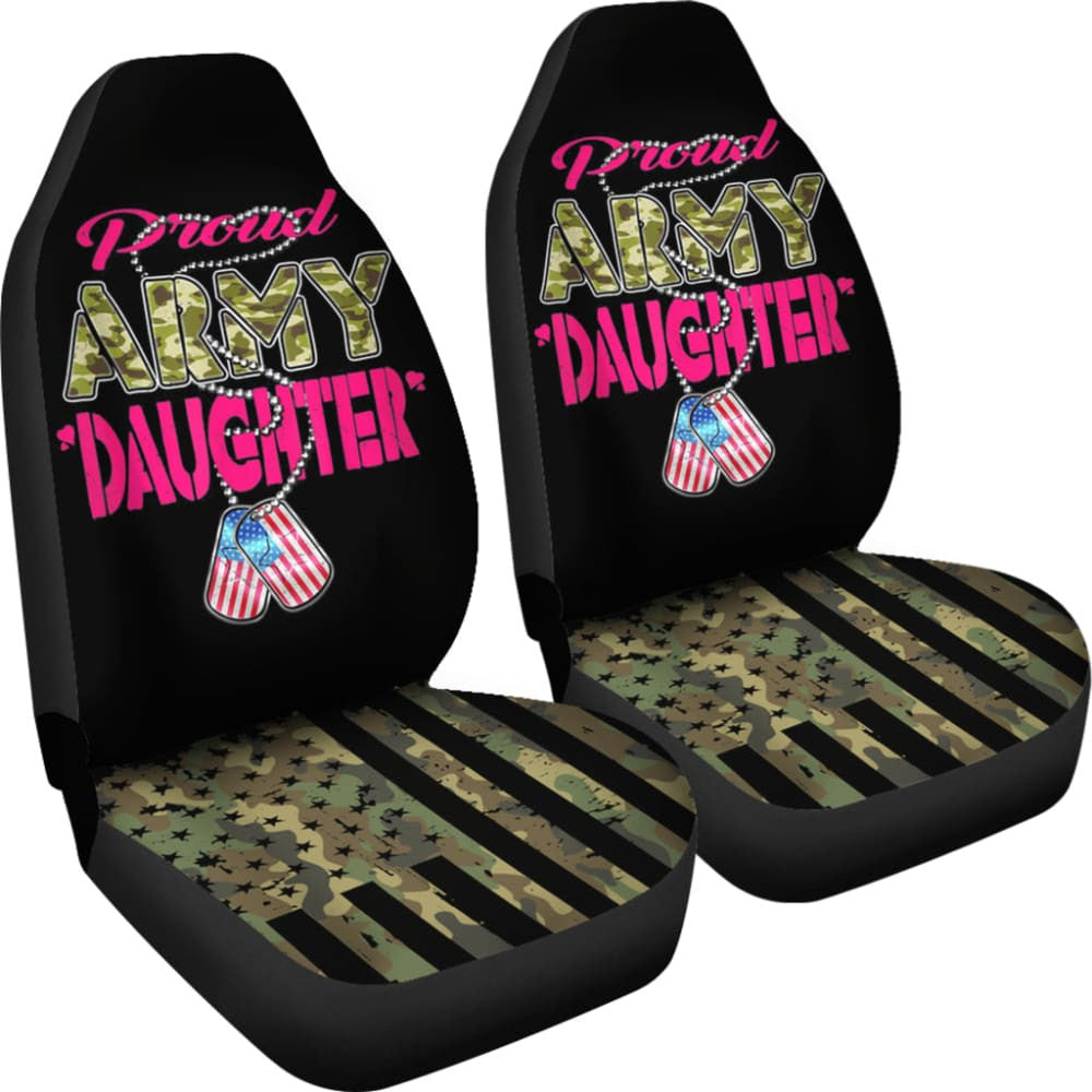 Proud Army Daughter Camo Us Flag Car Seat Covers