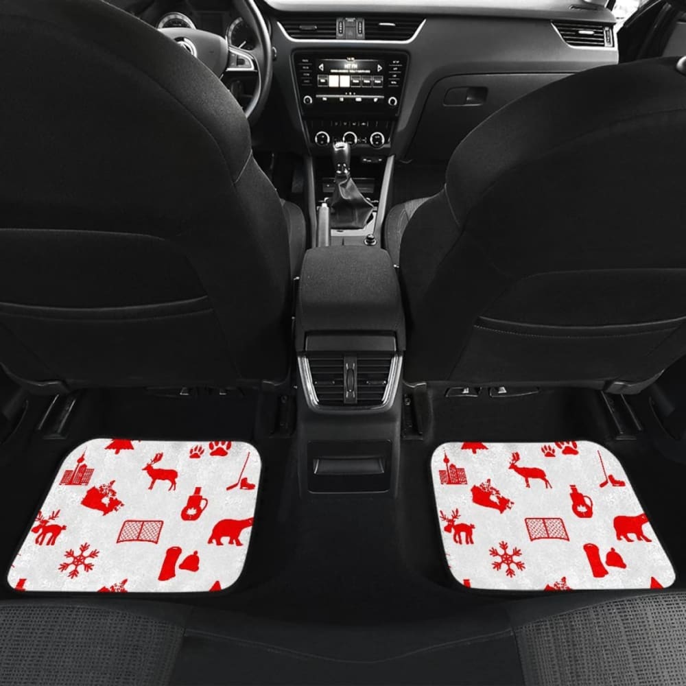 Canada Pattern Print Design Front And Back Car Mats