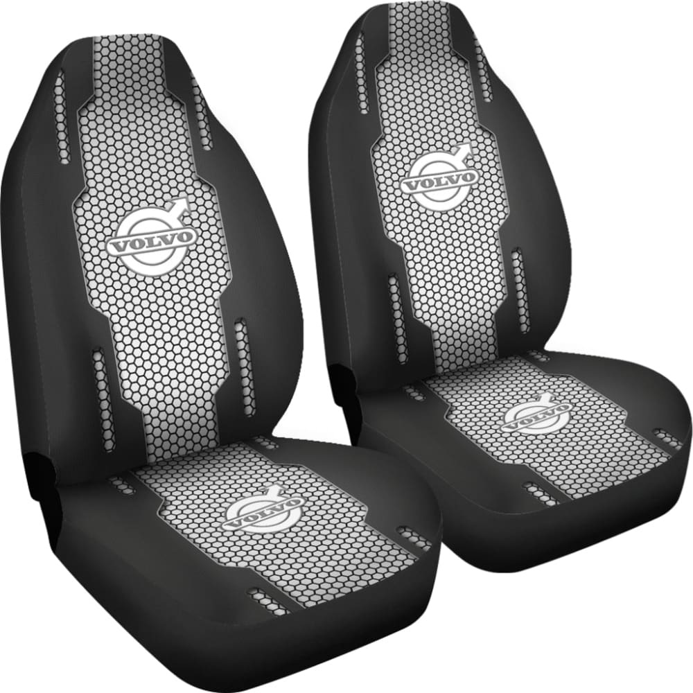 Volvo Black And White Themed Printed Car Accessories Car Seat Covers